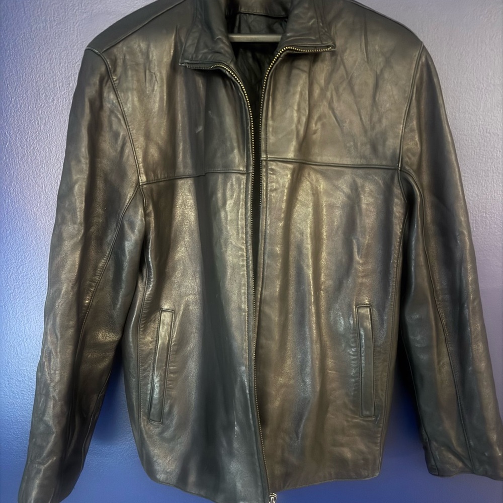 Barneys New York Dark Leather Jacket